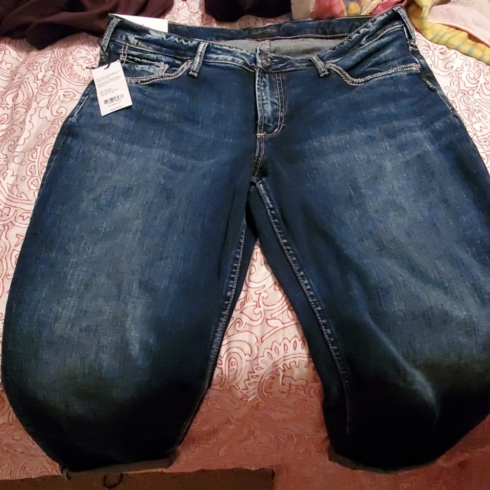 Sz 14 Silver Boyfriend Capri